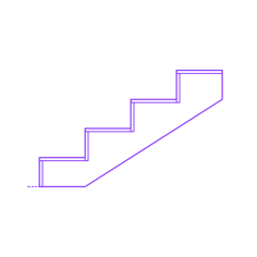 Buildings Stair Treads Risers Profile Flat Sawtooth Simple Line Art Svg, Free Vectors File